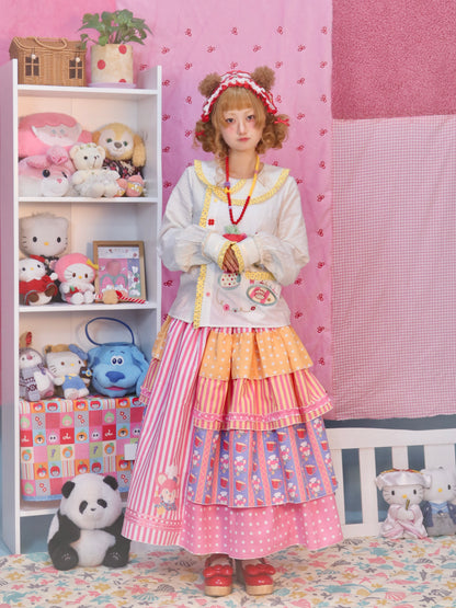 LULULULU - Kawaii Tea Set Embroidered Doll Collar Shirt shirt LULULULU