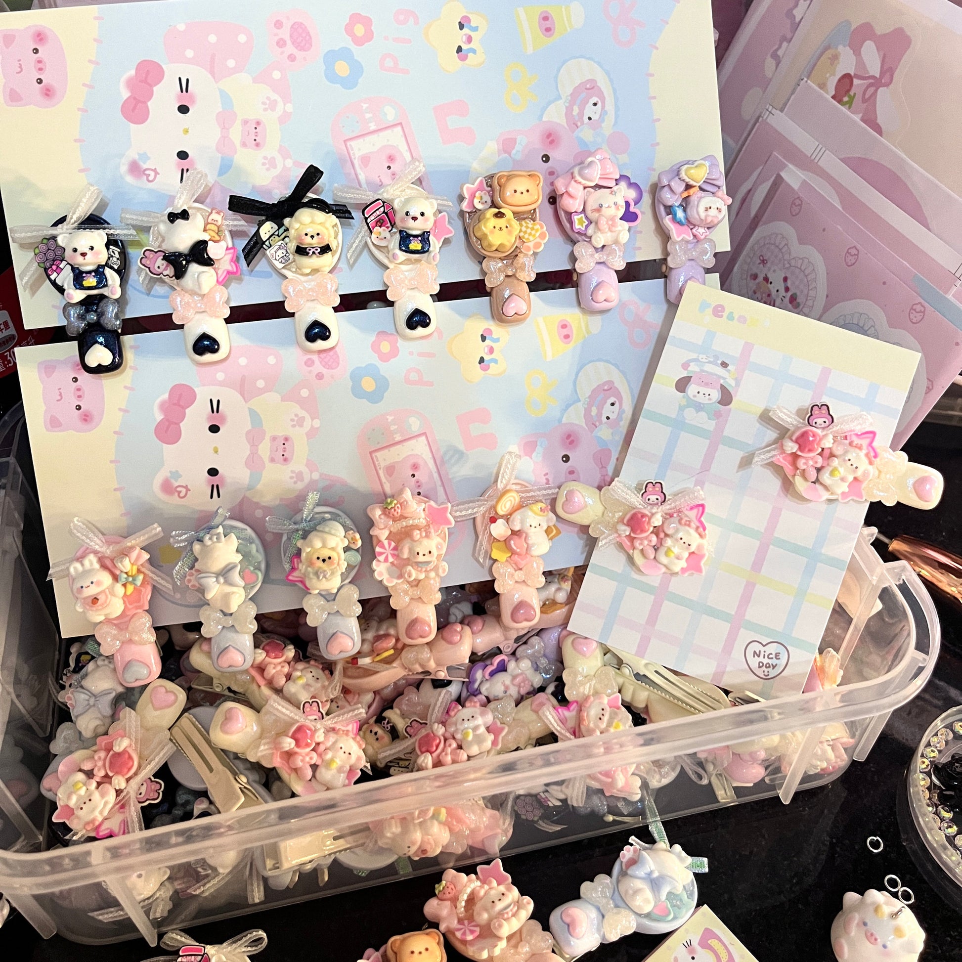 Sweet Star - Cute Cream Edge Clip Set 10pcs hair clip sweet star