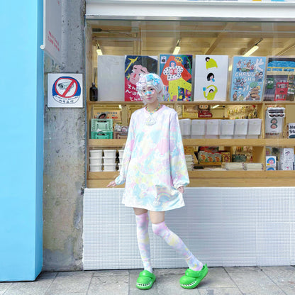Rainbow Universe RUX - Pastel Decora Puff Sleeve Dress dress Rainbow Universe RUX