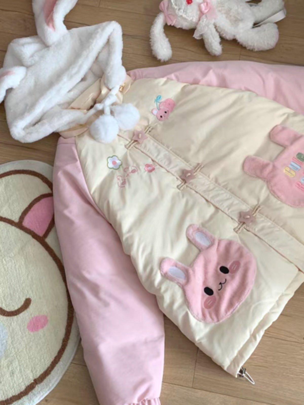 Blurred Bear - Kawaii Bunny Padded Down Jacket coat Blurred Bear