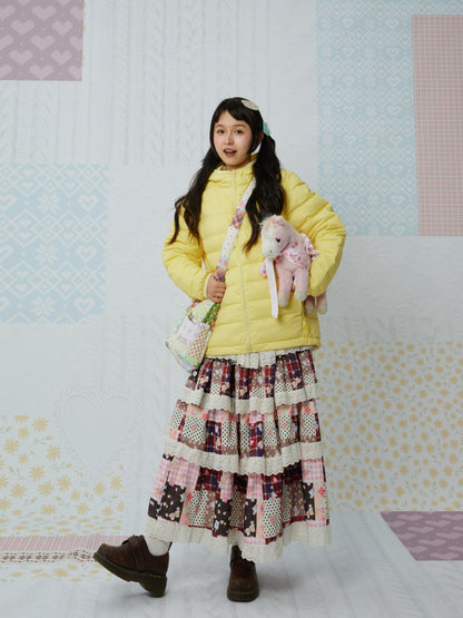 KaiXin hostel - Lace Print Tiered Skirt skirt KaiXin hostel