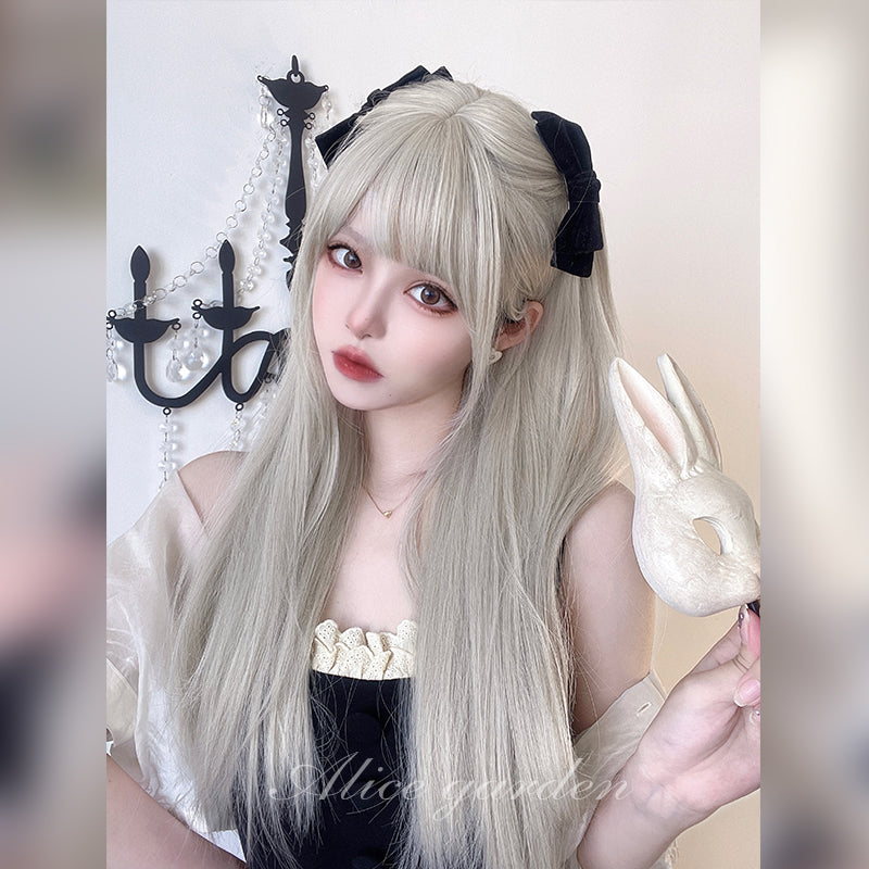Alice Garden - Kawaii Milk Grey Long Straight Wig wig Alice Garden