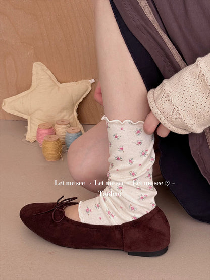 LET ME SEE - Floral Ruffle Footless Leg Warmers socks let me see