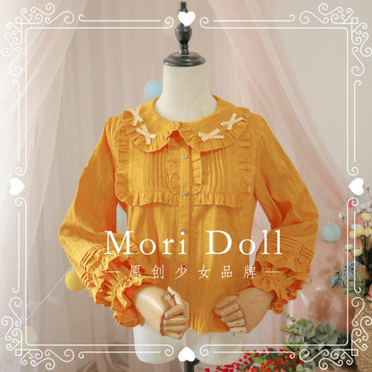 Mori Doll - Bunny Ear Cotton Blouse with Pleats shirt Mori Doll