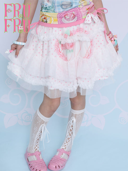 frufru - White Layered Tulle Mini Skirt skirt frufru