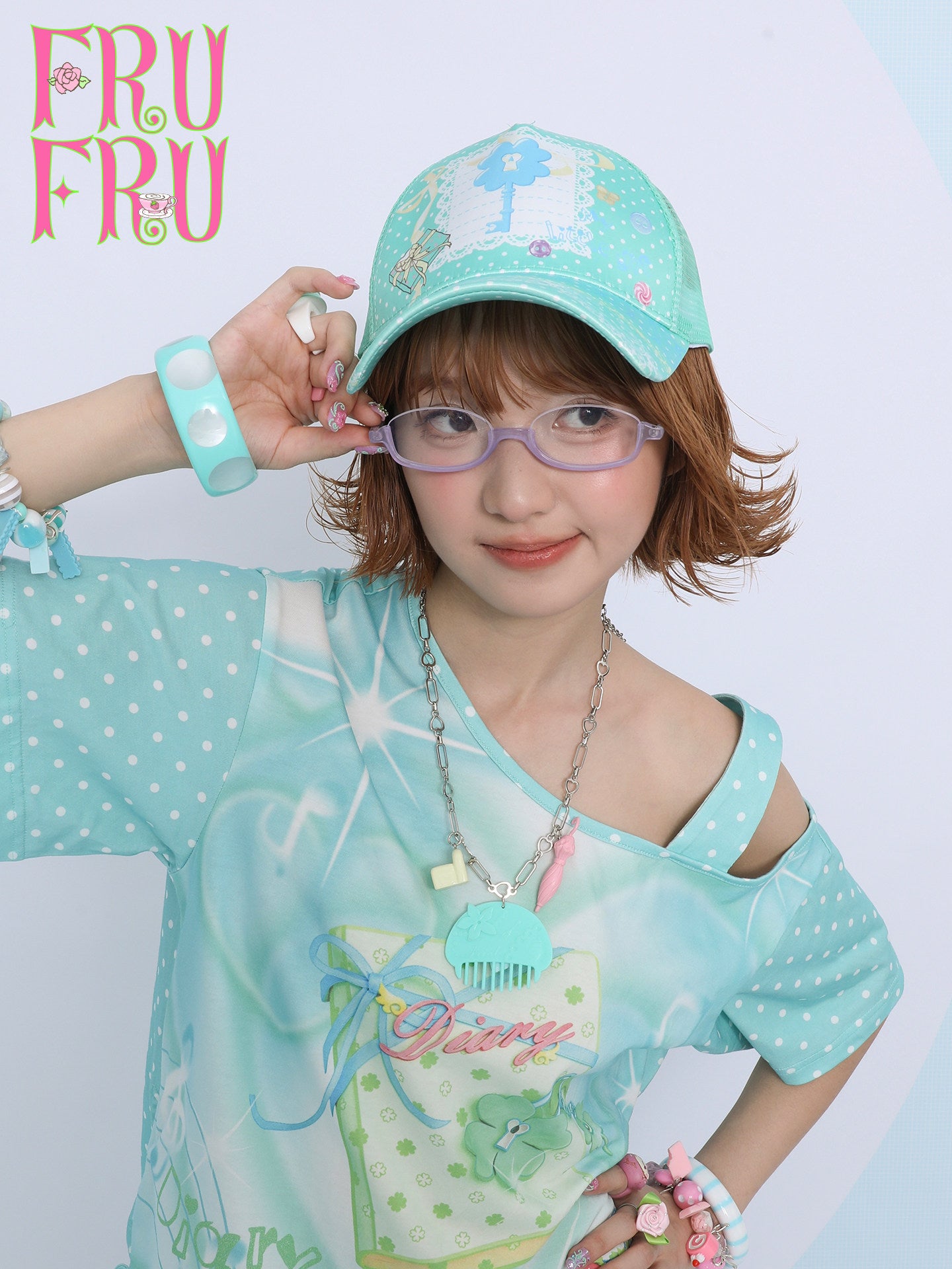 Frufru - Mint Pink Adjustable Baseball Cap hat frufru