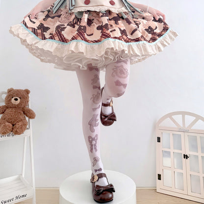 2 Bears - Velvet Bunny Bear Tights tights 2 bears