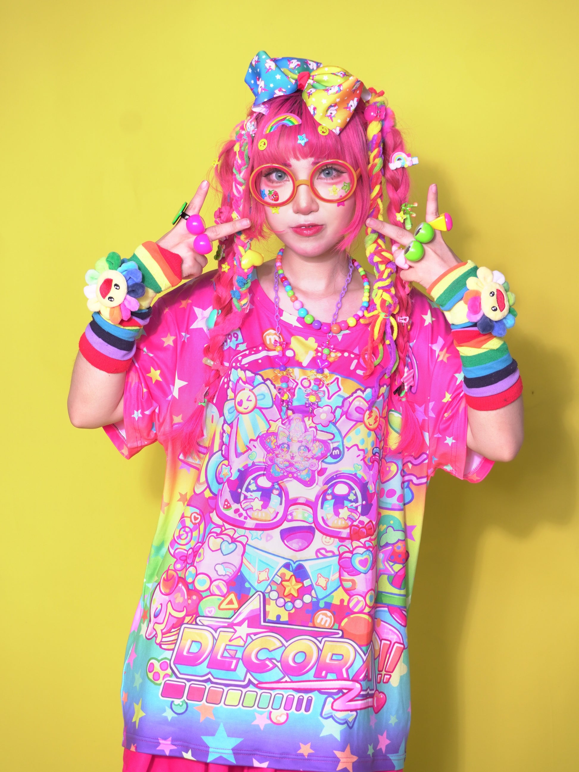 Dream Bubble – Decora Rainbow Cat Print Modal T-Shirt tshirt Dream Bubble