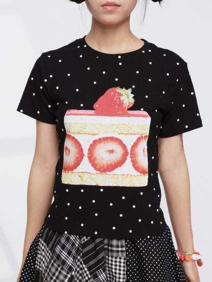 FRUITS - Black Strawberry Print Tee tshirt Fruits S