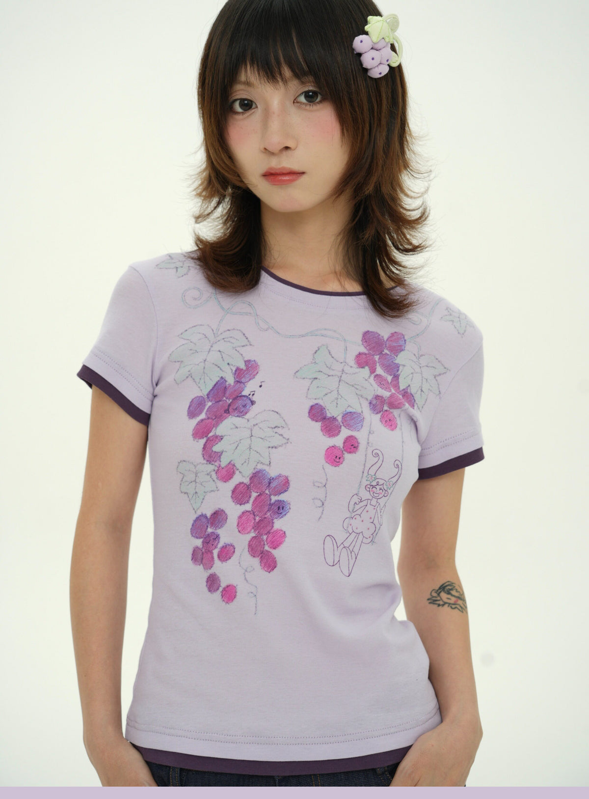 Rabbit Rain - Grapevine Fairy Girl Fitted T-Shirt tshirt RabbitRain