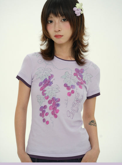 Rabbit Rain - Grapevine Fairy Girl Fitted T-Shirt tshirt RabbitRain