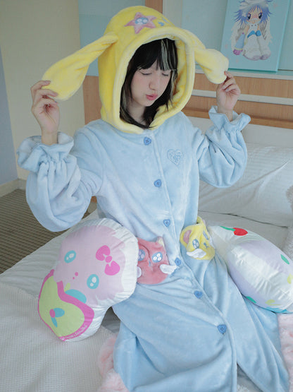 Hashtag DDD - Kawaii Angel Animal Long Fleece Hoodie Robe pajama Hashtag DDD