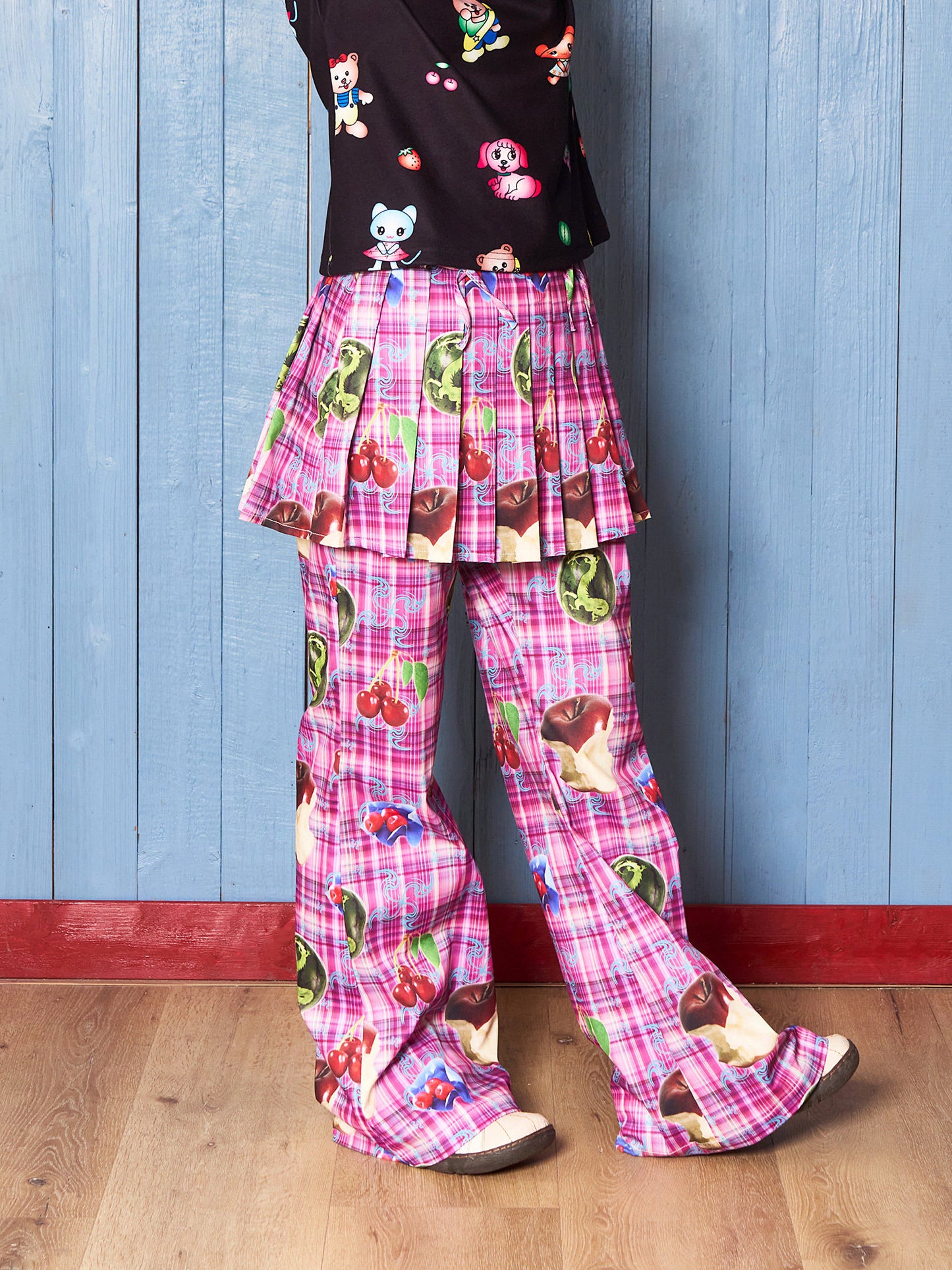 FRUITS - Apple Watermelon Print Pleated Pants pants Fruits