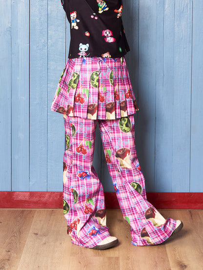 FRUITS - Apple Watermelon Print Pleated Pants pants Fruits