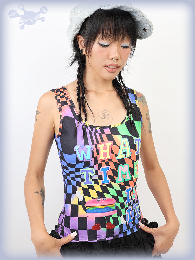 NIHONKIDS - Decora Kei Lost In Burger Fantasy Vest Top tank top NIHON KIDS