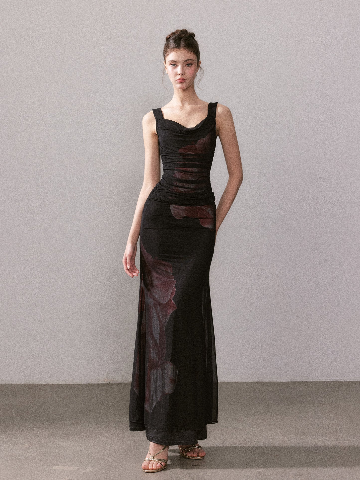 YZZI HE - Cold Rose Mesh Mermaid Dress dress YZZI HE