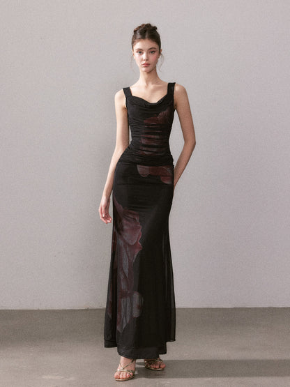 YZZI HE - Cold Rose Mesh Mermaid Dress dress YZZI HE