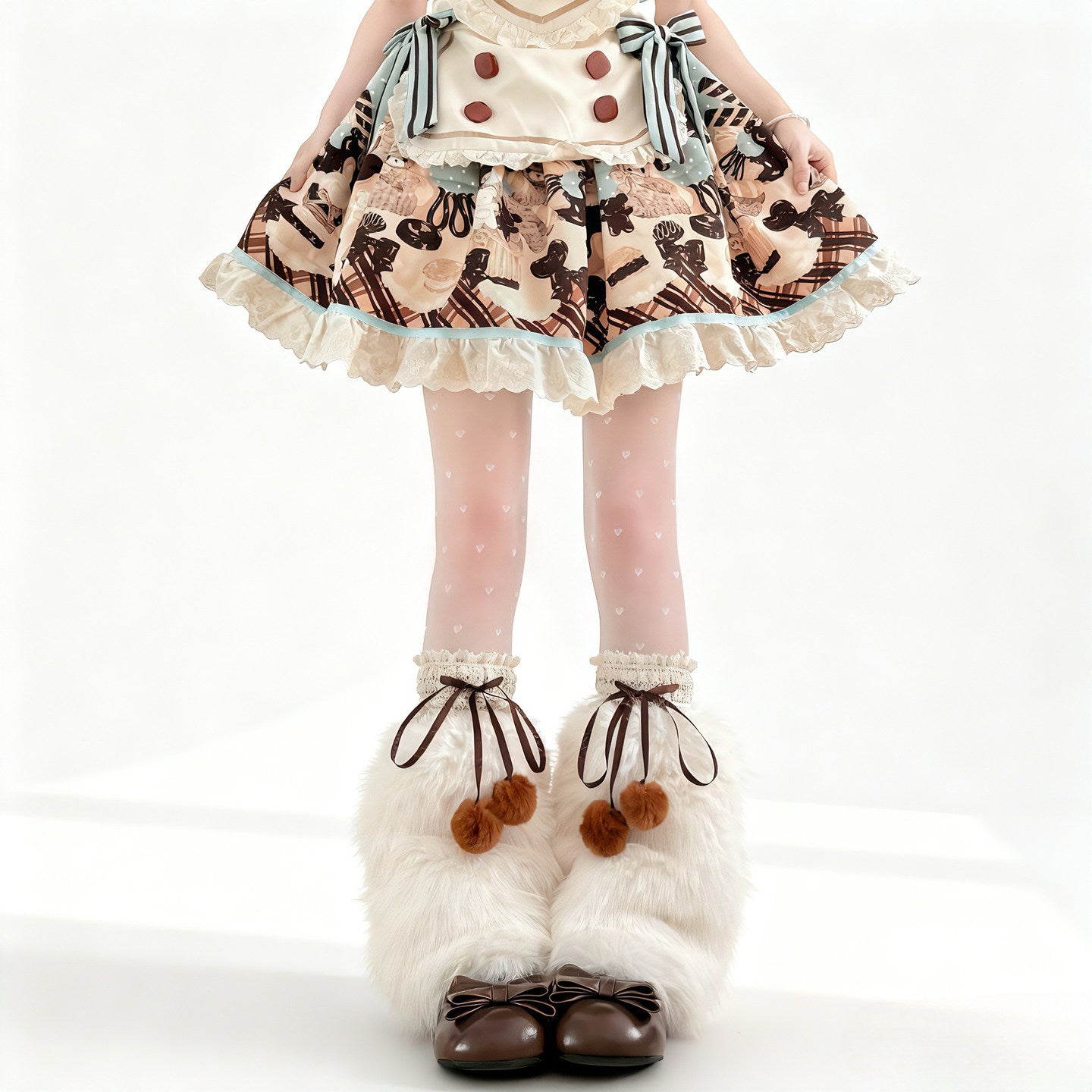 2 Bears - Y2K Faux Fur Leg Warmers Socks leg warmmers 2 bears