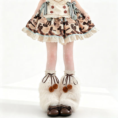 2 Bears - Y2K Faux Fur Leg Warmers Socks leg warmmers 2 bears