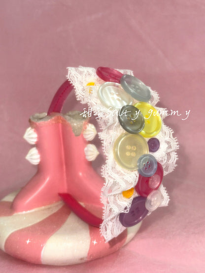 Salty Gummy - Vintage Button Lace Headband headband Salty Gummy