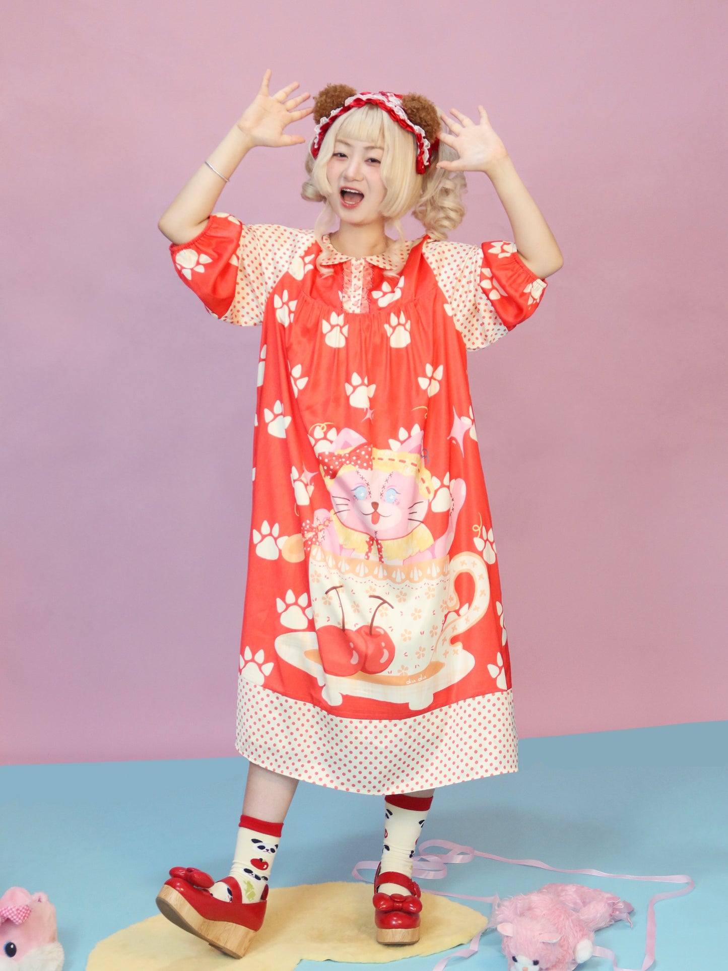 Lulululu - Polka Cat Print Dress dress LULULULU
