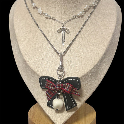 KHEPHAIA - Red Bow Pendant Necklace necklace KHEPHAIA