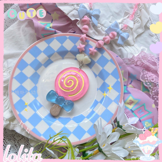 Bear Doll - Colorful Lollipop Candy Necklace necklace Bear Doll