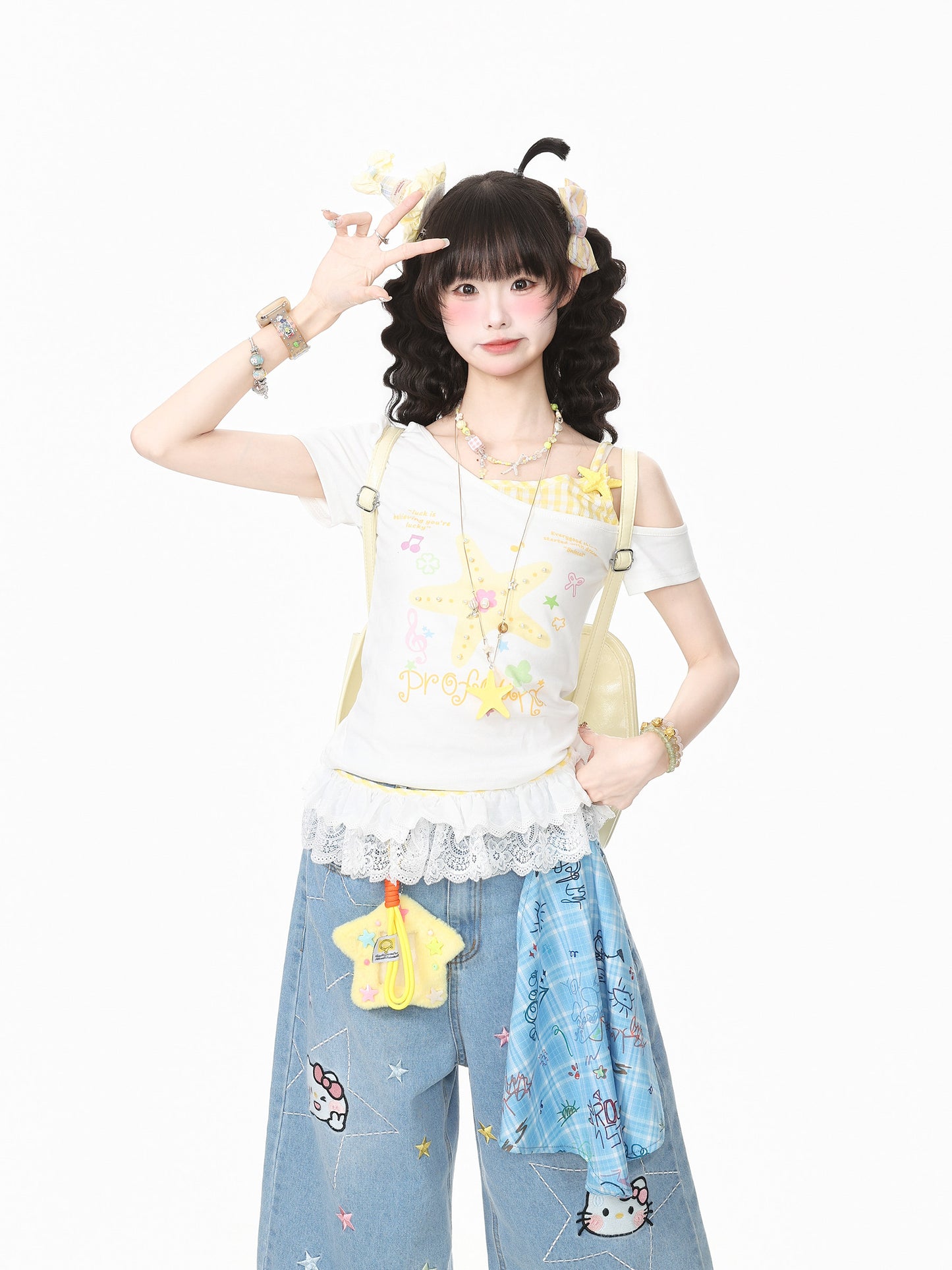 Languid Park - Star Off Shoulder T-Shirt shirt Languid Park