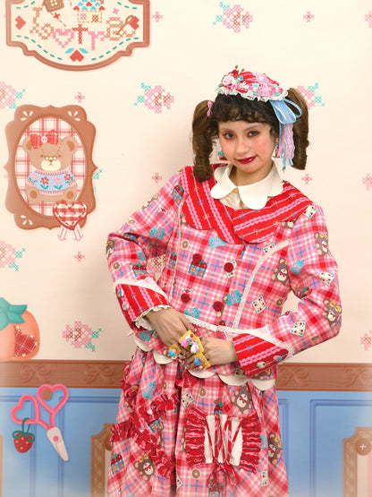 Lutra Jump - Decora Plaid Blazer & Cake Skirt Set set Lutra Jump