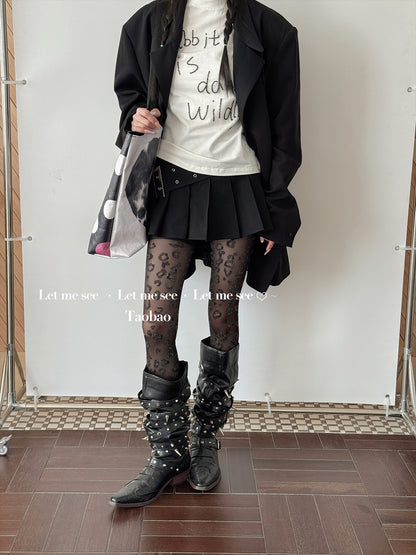 LET ME SEE - Leopard Print Sheer Tights tights let me see