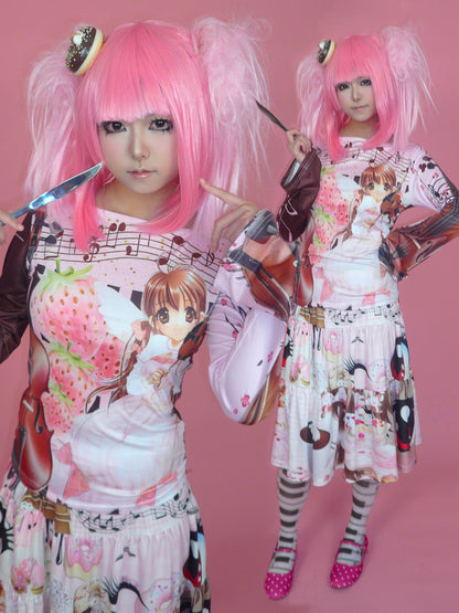 ki00bi00 - Mint Strawberry Kawaii Cake Skirt Set set ki00bi00