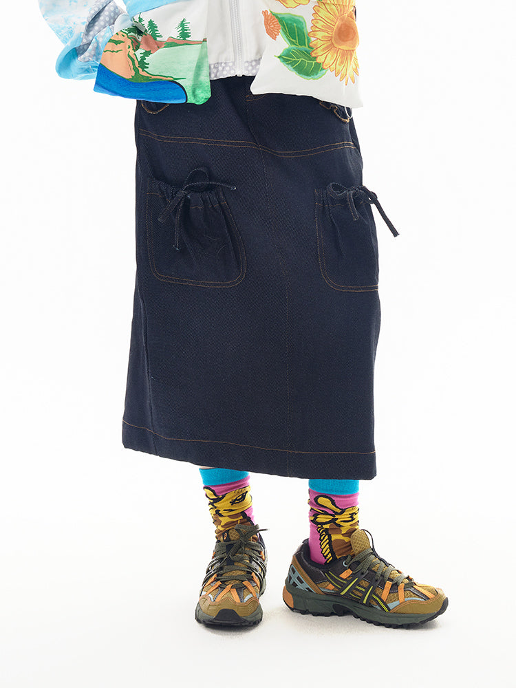 Harajuku Skirt Denim Skirt Leisure Skirt Multi-Pocket Skirt All-Match Skirt skirt tntntutu