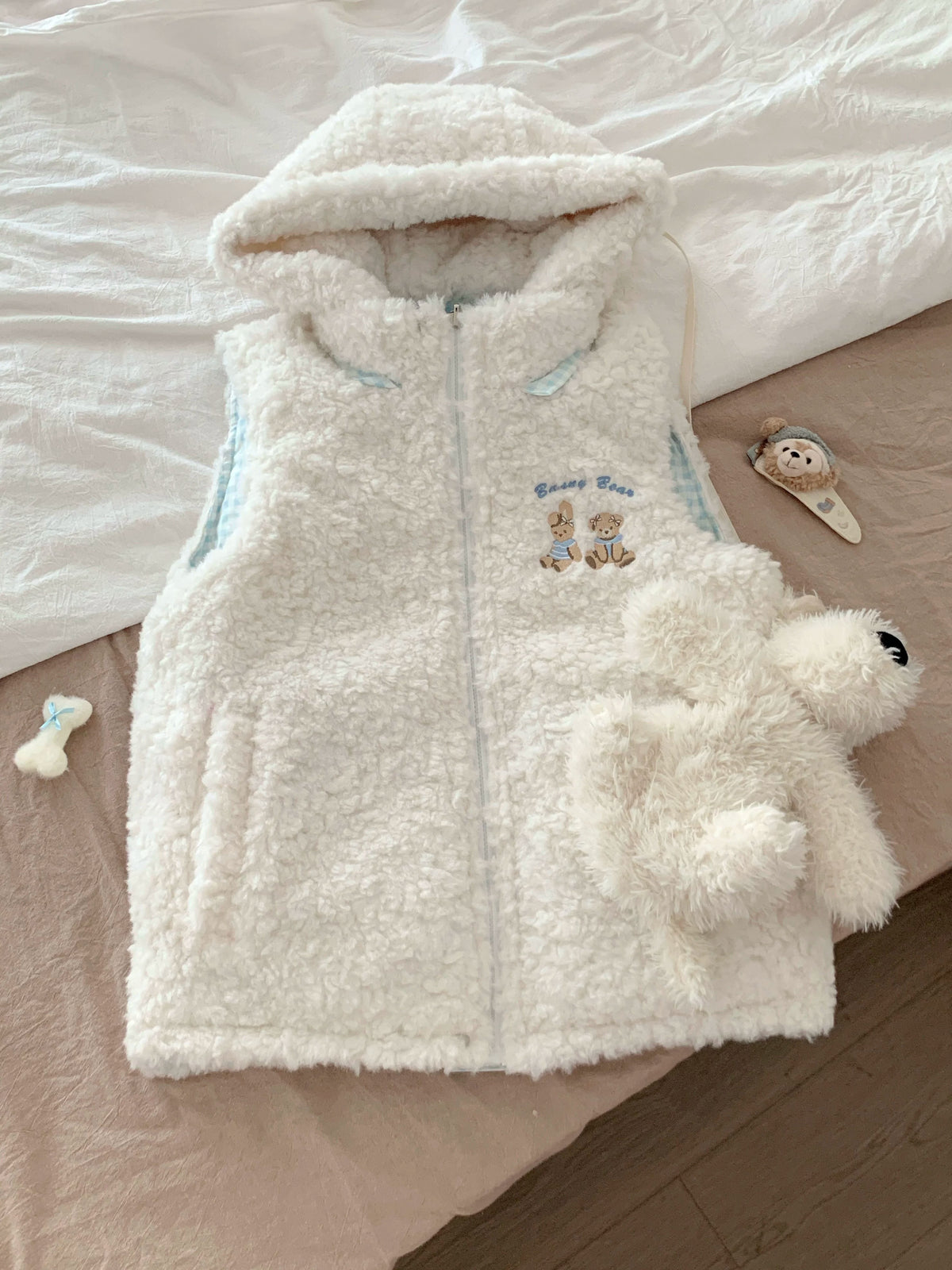 Blurred Bear - Reversible Hooded Padded Vest vest Blurred Bear