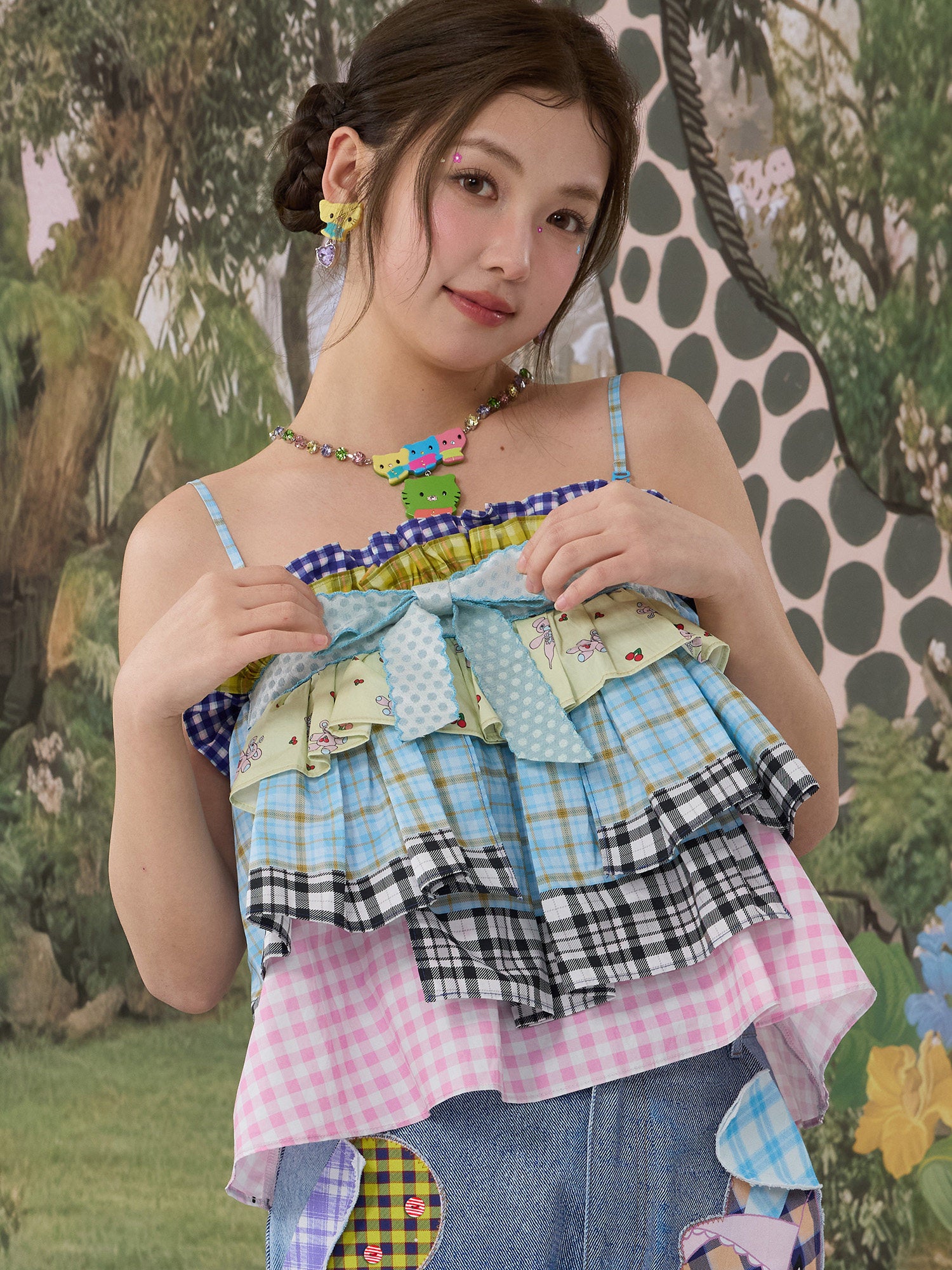 tntntutu - Blue Pink Bow Convertible Skirt Top camisole tntntutu