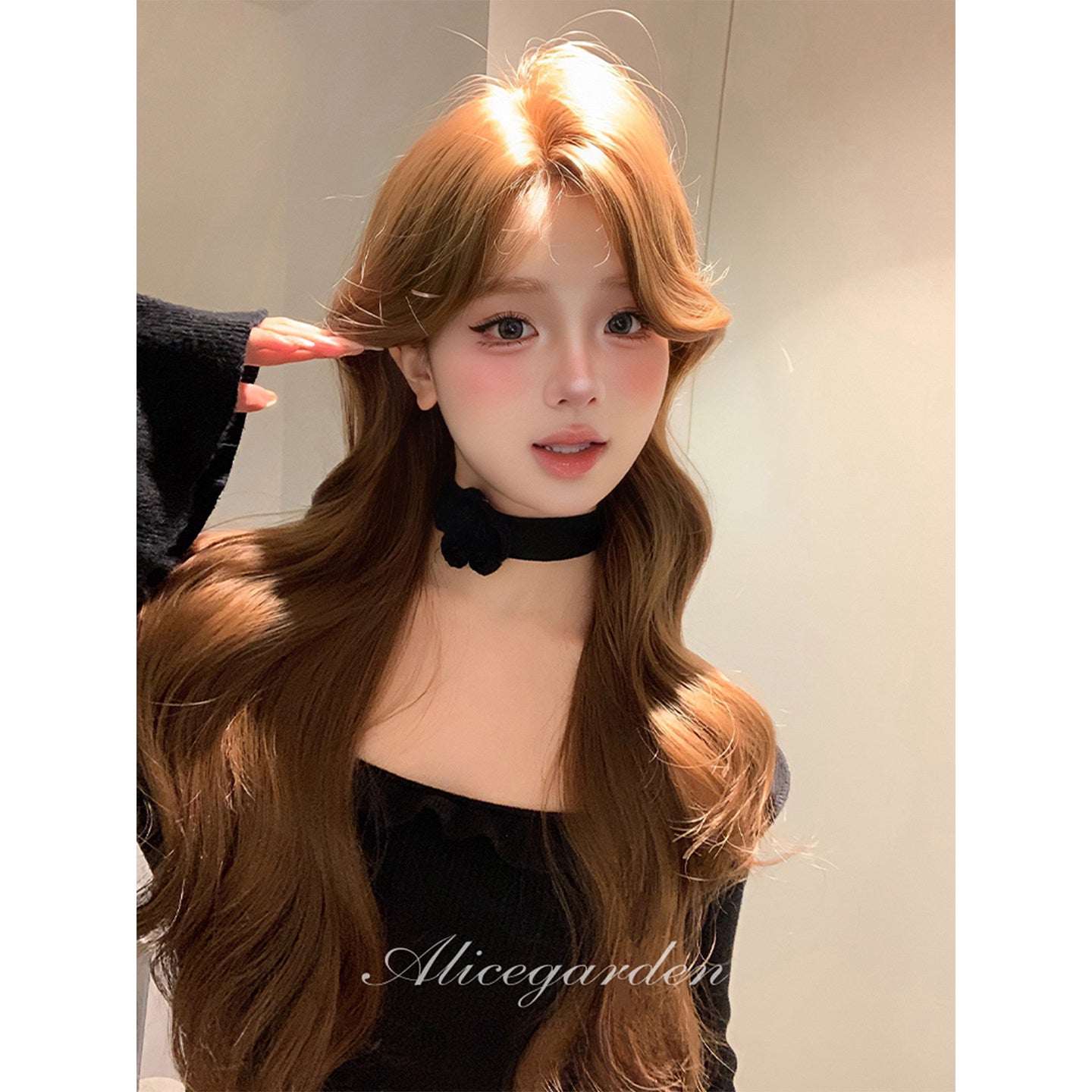 Alice Garden - Caramel Brown Long Curly Wig wig Alice Garden