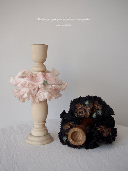 Ate a Dream - Embroidered Cotton-Linen Hair Scrunchie scrunchies Ate a Dream