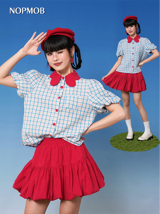 NOPMOB - Showa Plaid Academy Shirt & Skirt set NOPMOB