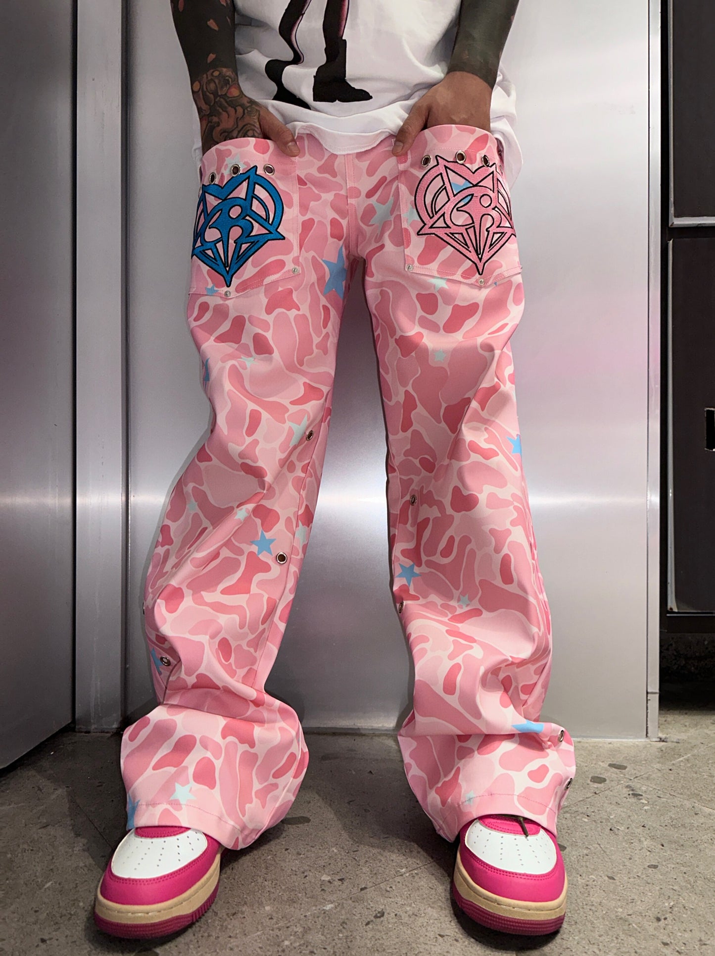 Cartoon Box - Pink Camo Bear Jeans pants cartoon box