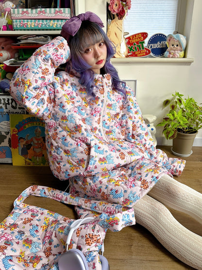 bunnybunnygun - Kawaii Quilted Padded Oversized Jacket coat bunnybunnygun