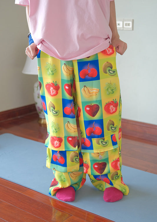 No Blue Today - Fruit Print Wide Leg Pants pants No Blue Today