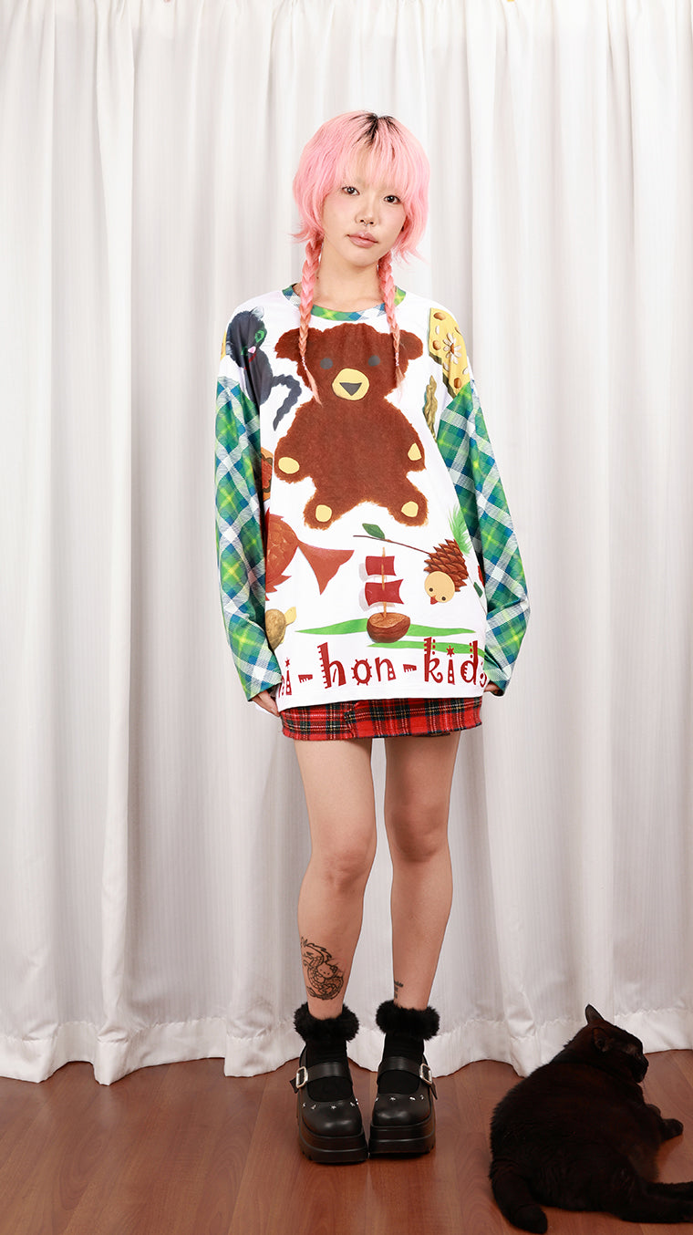 NIHONKIDS - Kidcore Retro Teddy Harajuku Tee shirt NIHON KIDS