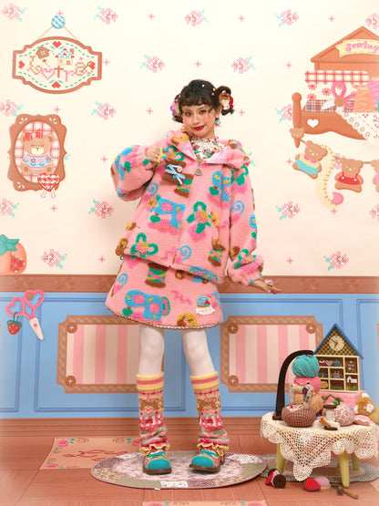 Lutra Jump - Decora Pink Fleece Jacket coat Lutra Jump