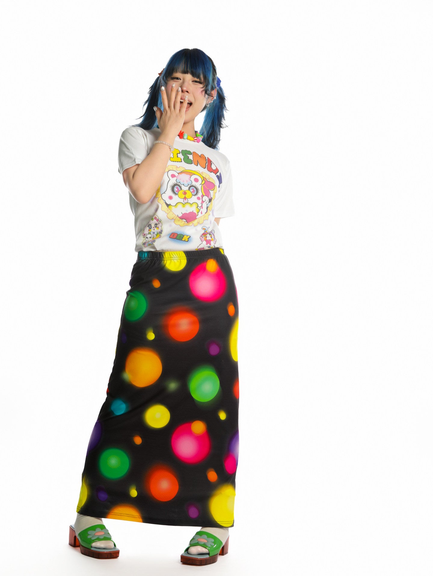 DeadEndKids - Decora Y2K Polka Dot Long Skirt skirt DeadEndKids