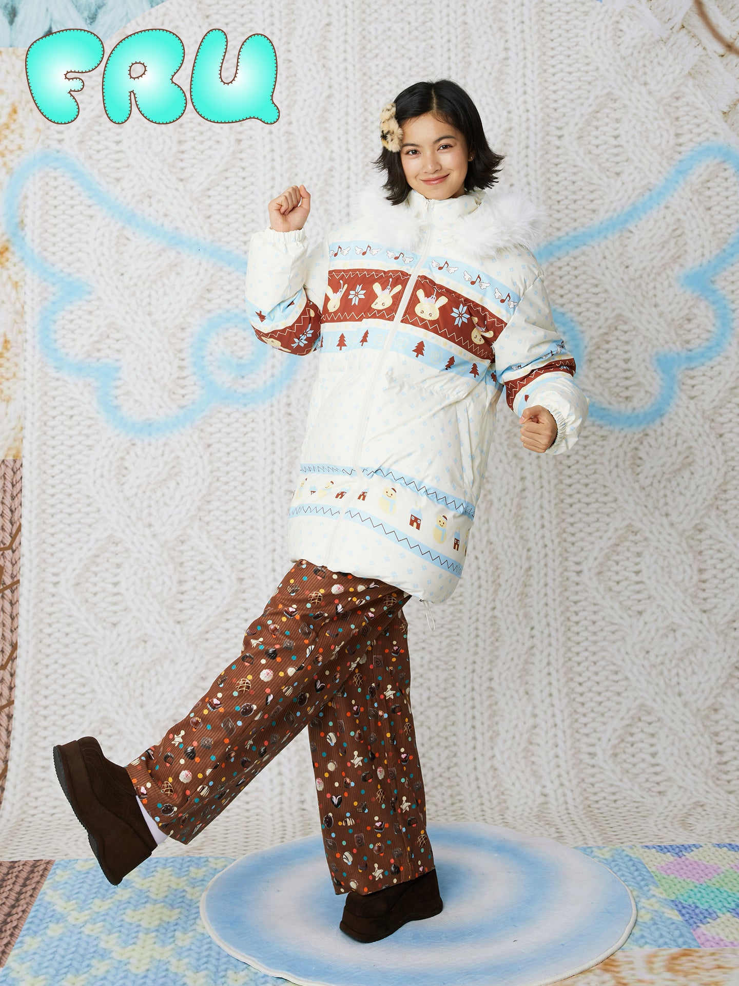 frufru - Kawaii Candy Print Corduroy Pants pants frufru