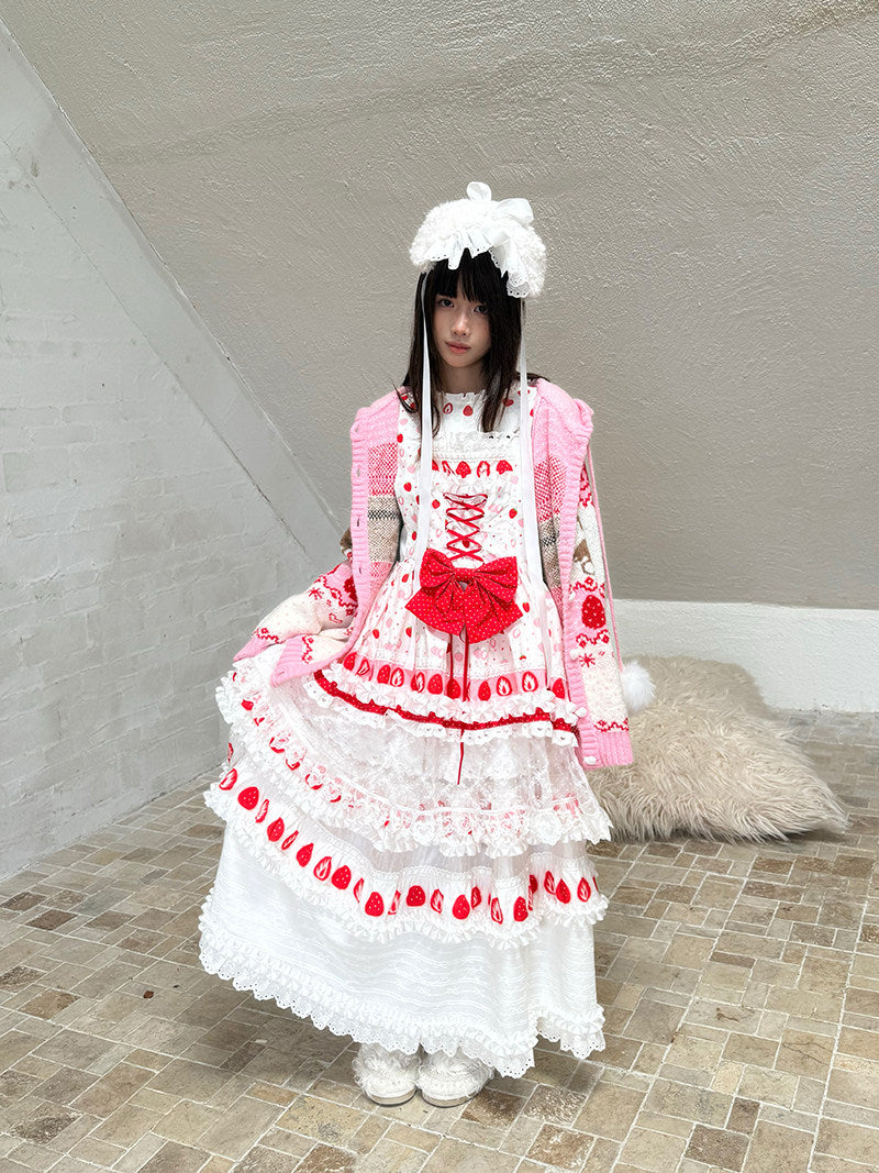 Daytoday Everyday Institute - Strawberry Bear Cake Cardigan coat daytoday everyday institute