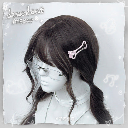 Rhinestone Bone Hair Clip | Kawaii Y2K Korean Style Side Hair Clip hair clip Sleepwalking Cat