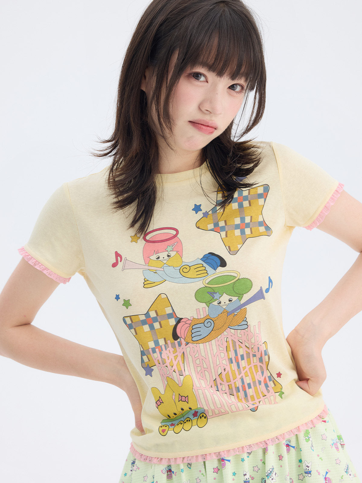 tntntutu - Angel Star Graphic Tee | Fairy Kei Pastel Kawaii Harajuku T-Shirt tee tntntutu