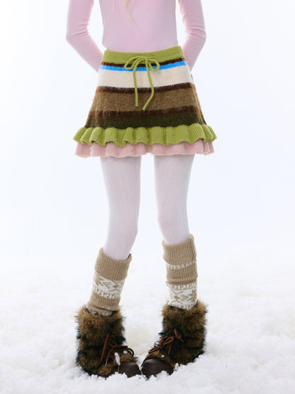 ziziFei - Girly Kei Striped Knit Skirt skirt ziziFei
