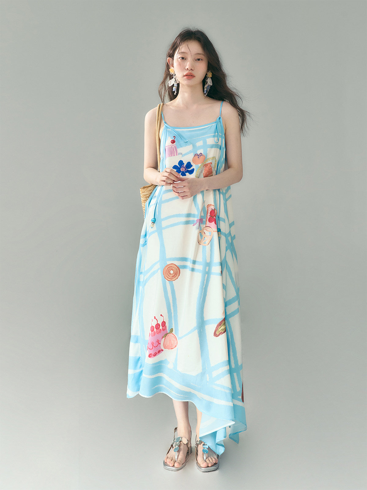 uare - Picnic Gingham Satin Slip Dress dress Land Decora