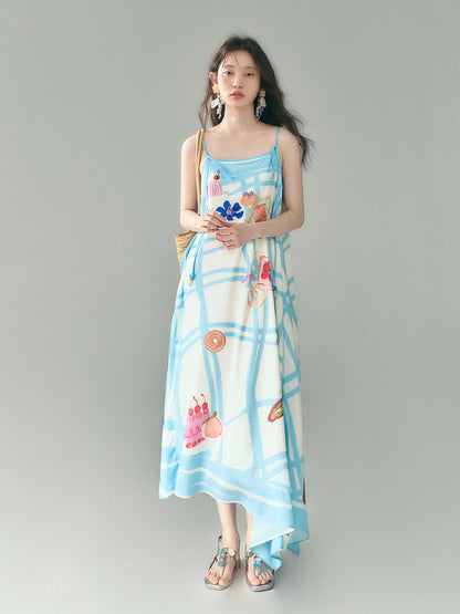 uare - Picnic Gingham Satin Slip Dress dress Land Decora